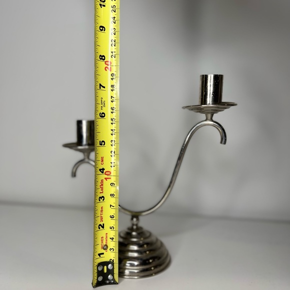 Antique Vintage Silver Two candles holder - Picture 7 of 8